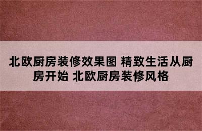 北欧厨房装修效果图 精致生活从厨房开始 北欧厨房装修风格